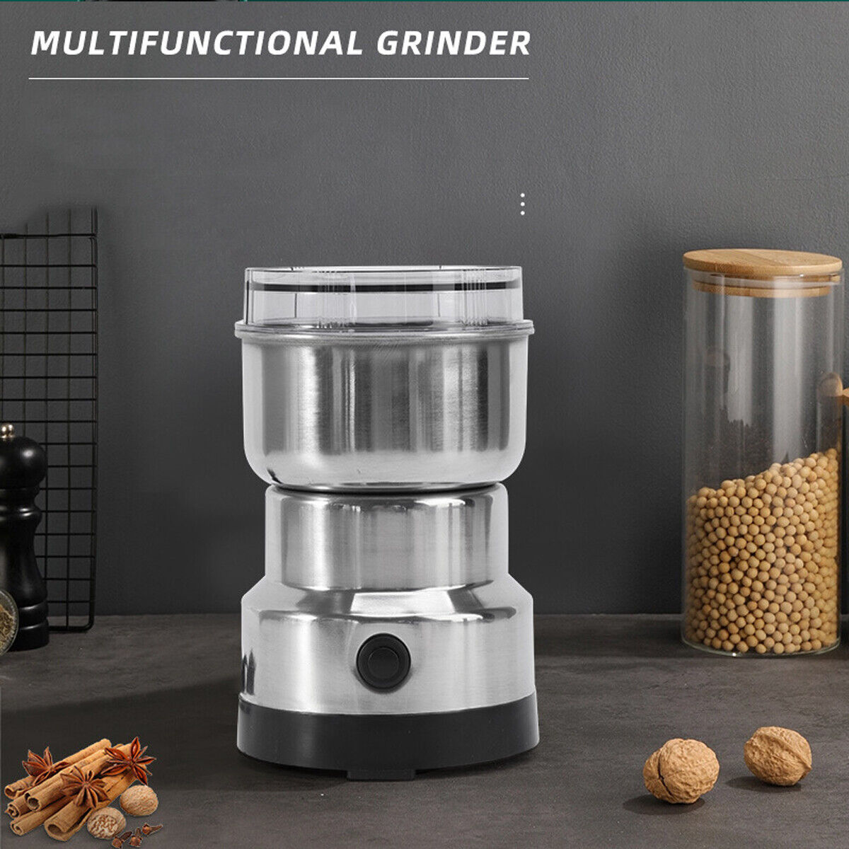 Electric Coffee Grinder Grinding Milling Nut Bean Spice Matte Blade Blender UK - Image 9