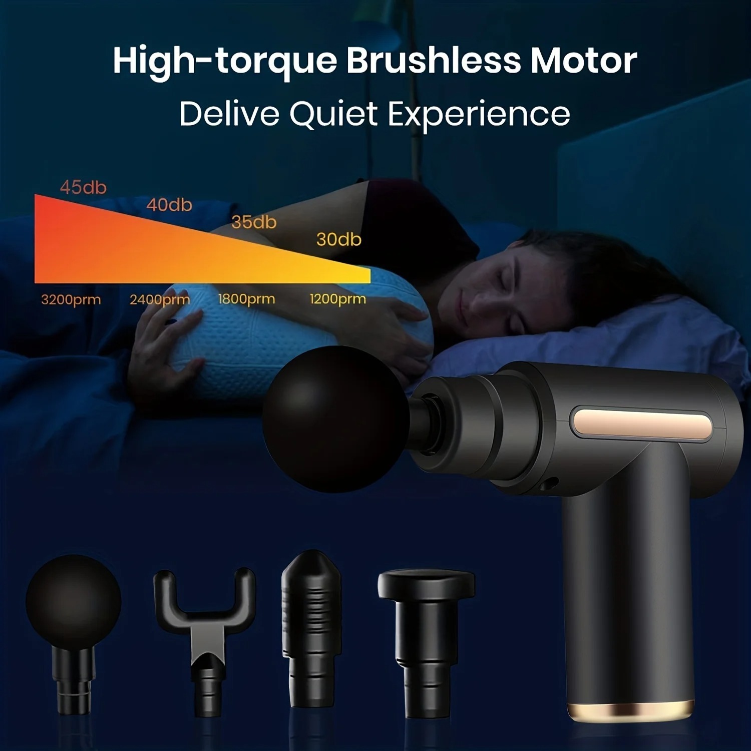 Massage Gun For Deep Muscle Relaxation, Neck Massage, Electric Fitness Equipment, Noise Reduction, Unisex. - Image 7