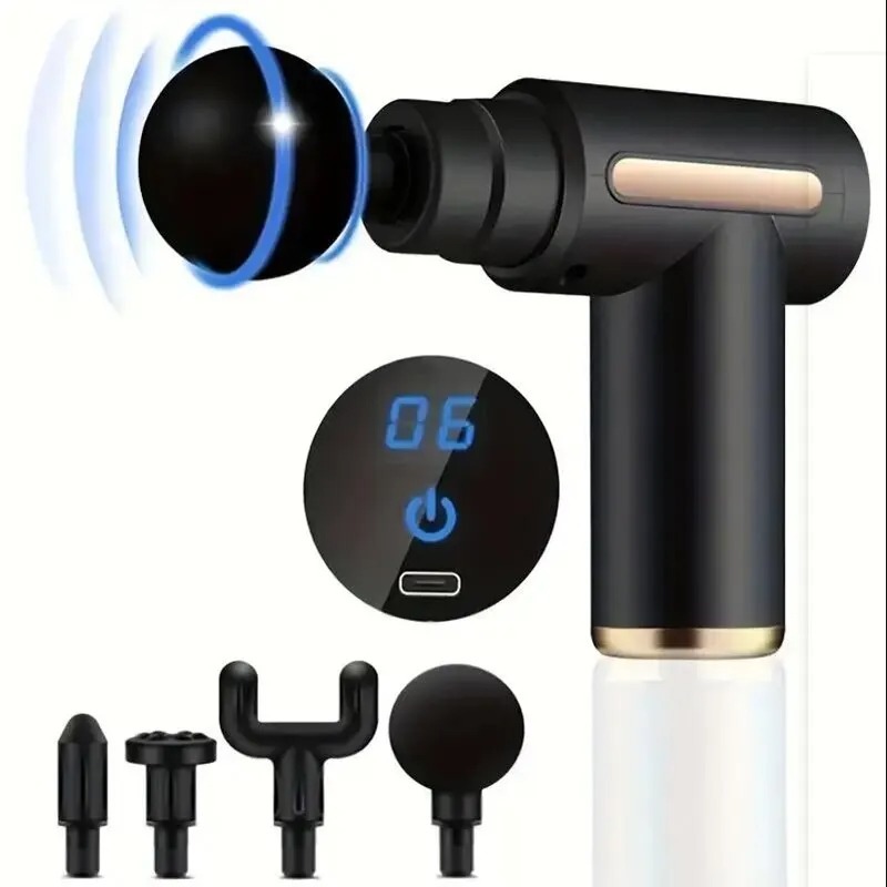 Massage Gun For Deep Muscle Relaxation, Neck Massage, Electric Fitness Equipment, Noise Reduction, Unisex.