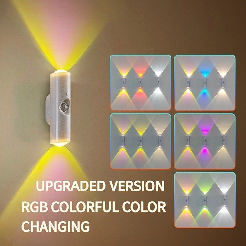 Magnetic RGB LED Night Light Smart Motion Sensor USB Rechargeable Ambient Lamp - Image 8