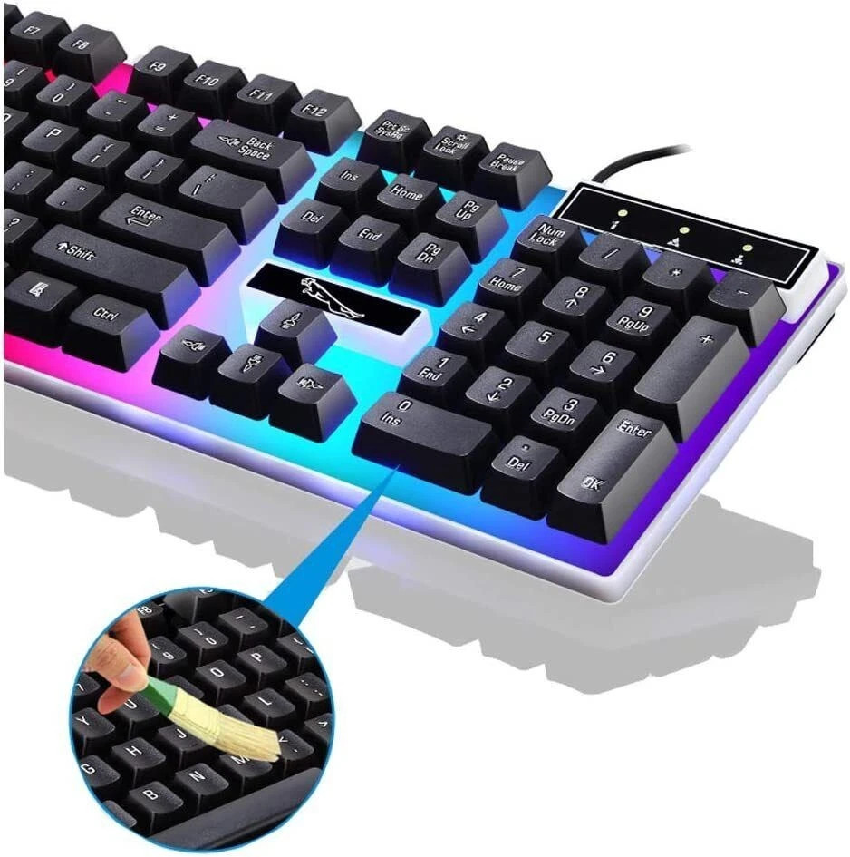 UK Gaming Keyboard And Mouse Set RGB LED USB For PC Laptop Xbox One PS4 PS - Image 8