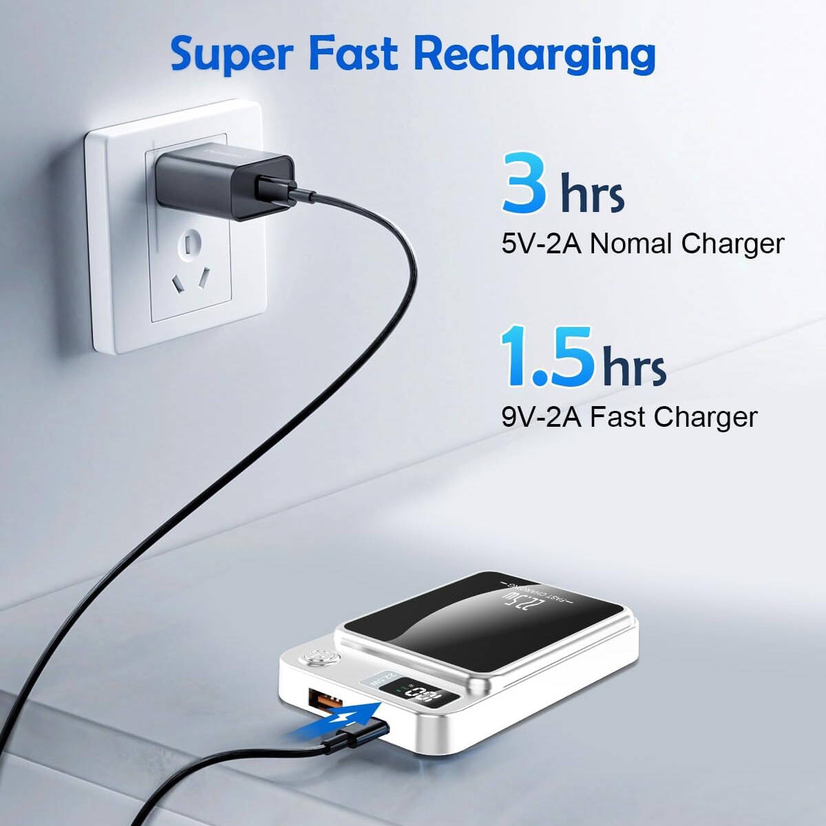 12000mAh Magnetic Wireless Power Bank With LED Display, 22.5W Fast Charging, Portable For Multiple Devices - Image 7