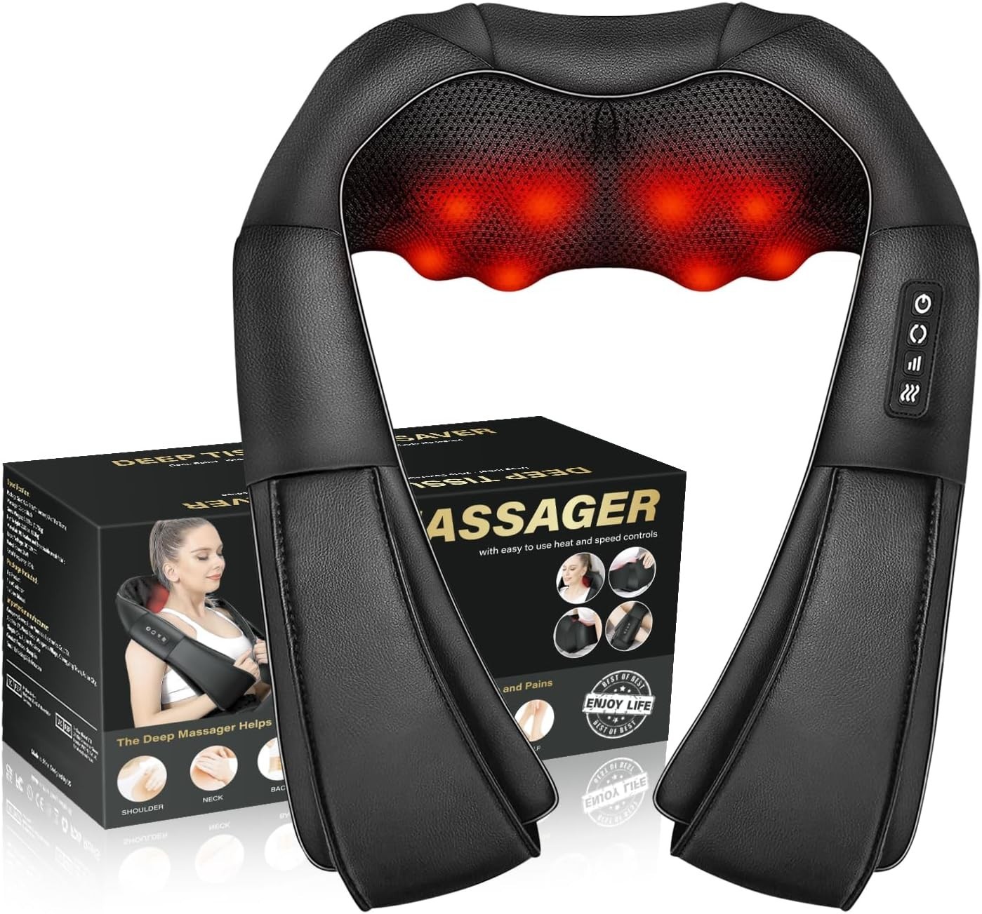 Electric Shiatsu Neck Back Shoulder Massager With Heat & Kneading, Deep Tissue Massage For Home Car Office Use, UK Plug - Image 10