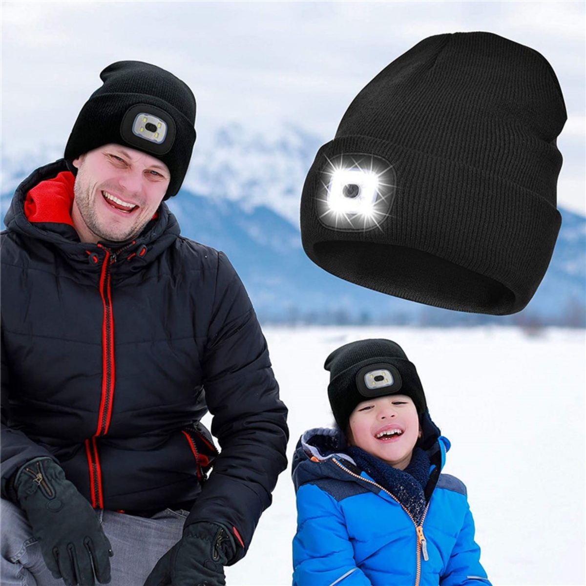 LED Beanie Hats Rechargeable Unisex High Powered Head Lamp Torch Light Cap - Image 8