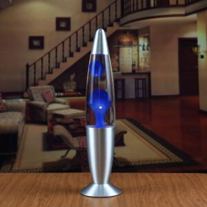 Lava Lamp Blue With Hypnotic Colour Effect & Premium LED Lava Lamp Glow 13-inch Lamp With Metal Base  Efficient Mood Light For Bedroom, Office Decor  Mesmerising Gift For Adults & Kids