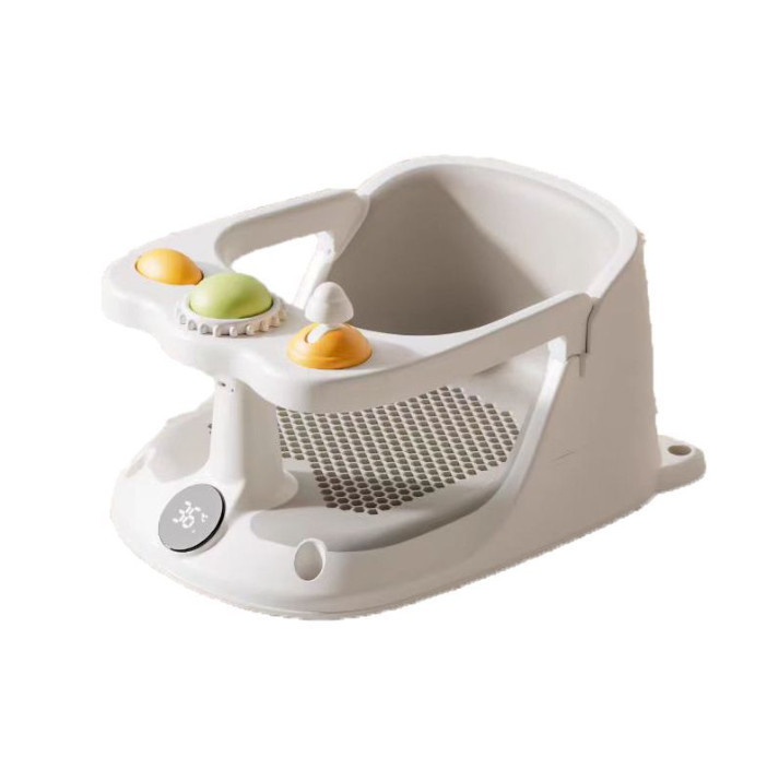 Baby Bath Seat Non-Slip Soft Toddler Bath Chair Suction Cups Temperature Display - Image 6