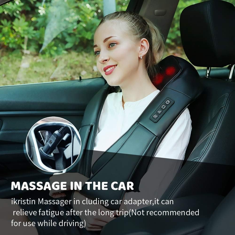 Electric Shiatsu Neck Back Shoulder Massager With Heat & Kneading, Deep Tissue Massage For Home Car Office Use, UK Plug - Image 9