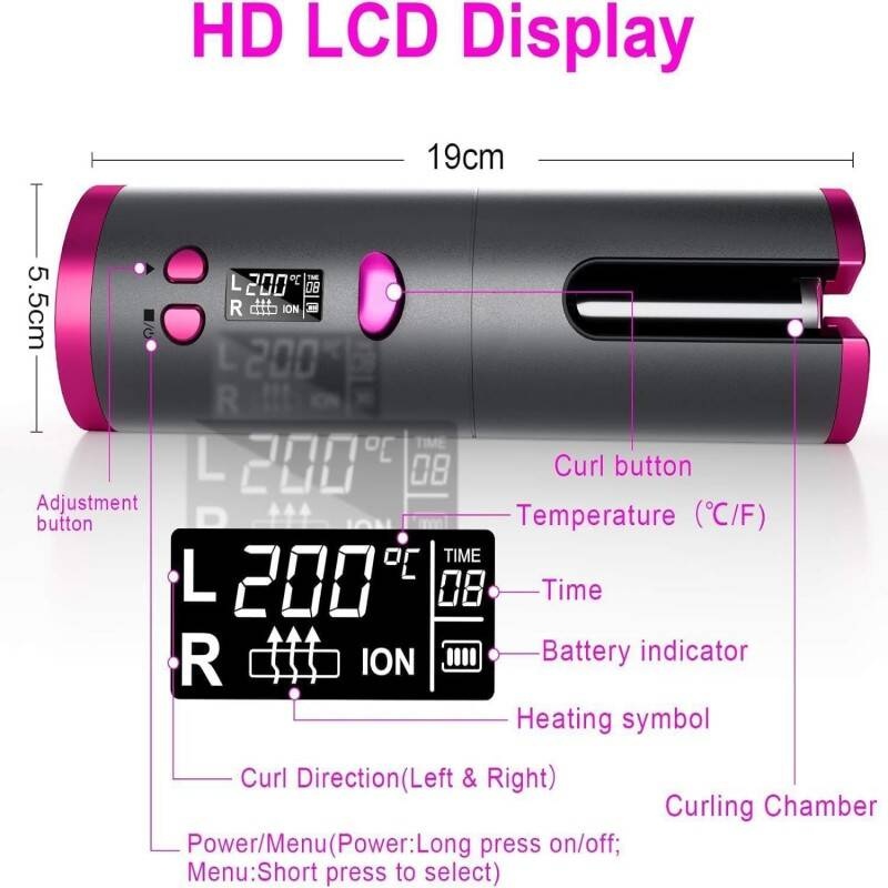 Wireless Automatic Hair Curler And Cordless Hair Curler For Effortless Styling, Perfect Hair Curler, Automatic Curler, Automatic Curling Iron - Image 2