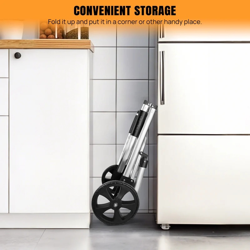 40L Lightweight 2 Wheels Shopping Trolley, Collapsible Push Pull Carts For Easy Storage, For Seniors Or Heavy Loads - Image 2