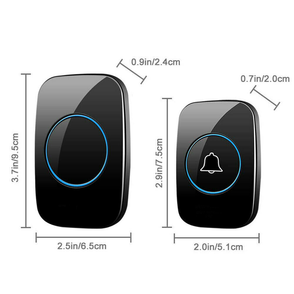 Wireless Doorbell Waterproof Range Door Bells Kit Cordless Plug-in Home Office - Image 9