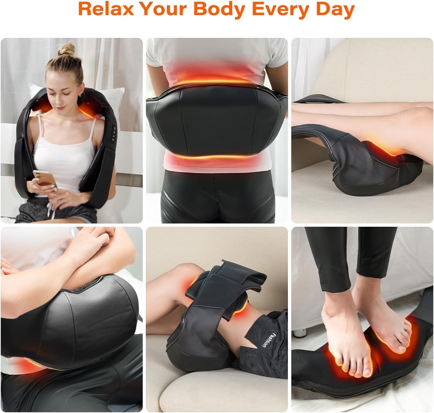 Electric Shiatsu Neck Back Shoulder Massager With Heat & Kneading, Deep Tissue Massage For Home Car Office Use, UK Plug - Image 8