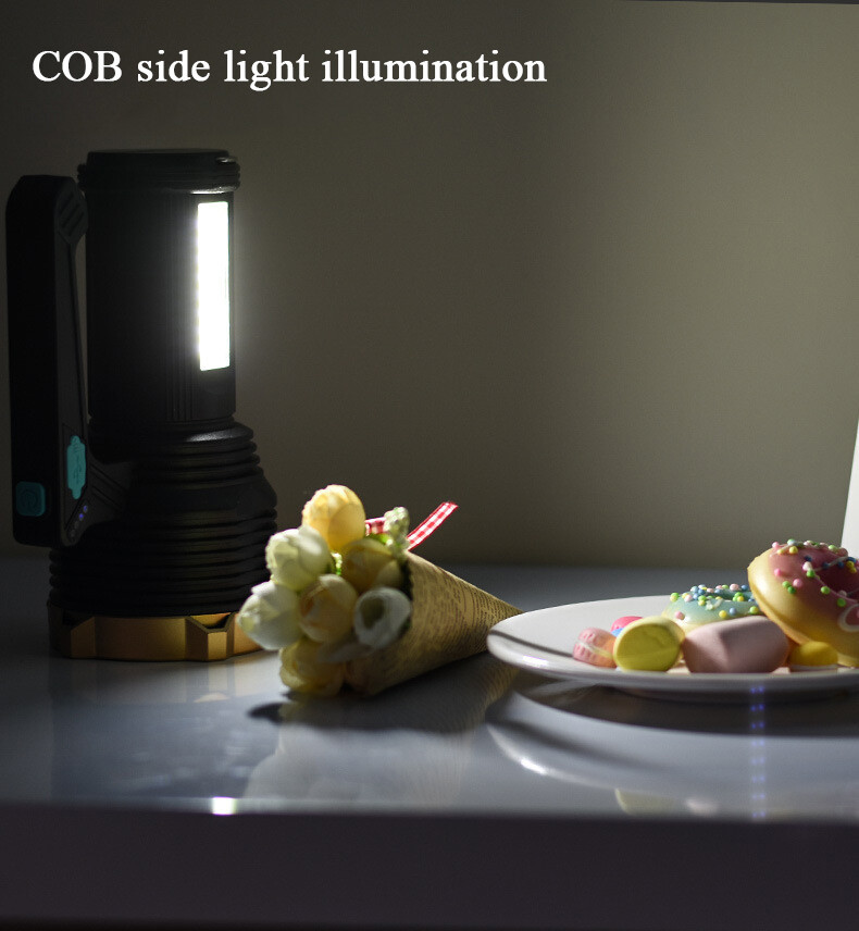 LED Torch USB Rechargeable COB Work Light Flashlight Spotlight Powerful Camping Light - Image 2