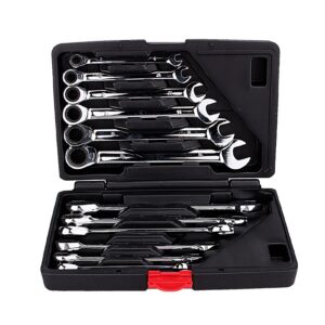 12pcs Fixed Spanners Ratchet Wrench Kit, High-Torque Hand Tool Set For Garage, Workshop & Household Repairs