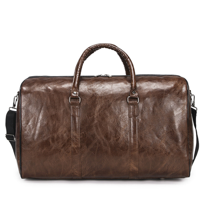 Men PU Leather Duffle Gym Bag Weekend Bag Luggage Travel Casual Handbag Holdall - Image 6