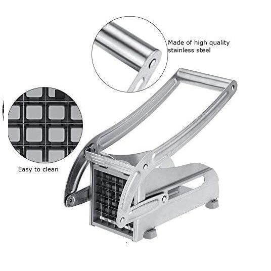 2 Blades Stainless Steel French Fry Cutter Potato Vegetable Slicer Chopper Dicer - Image 3