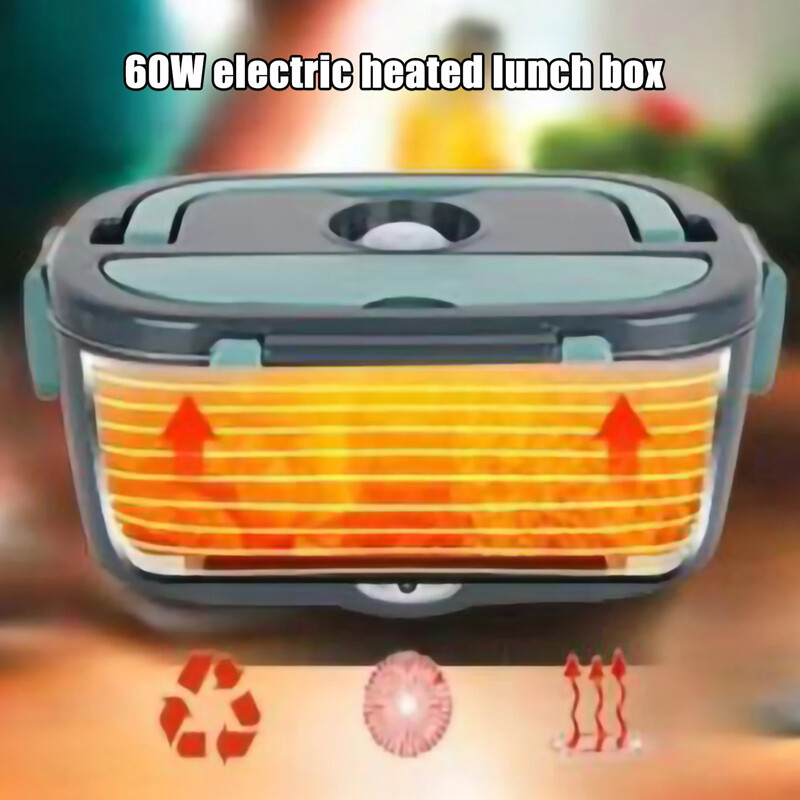 Heated Lunch Box 12V 24V Electric Heating Lunch Box Portable Bento Travel Food Heater Car Plug UK - Image 2
