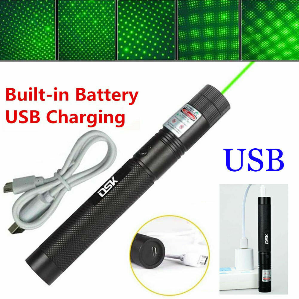USB Rechargeable Green Laser Pointer Pen Light 990Miles 532NM Astronomy Visible Beam Light 1mw Flashlight Torch - Image 2