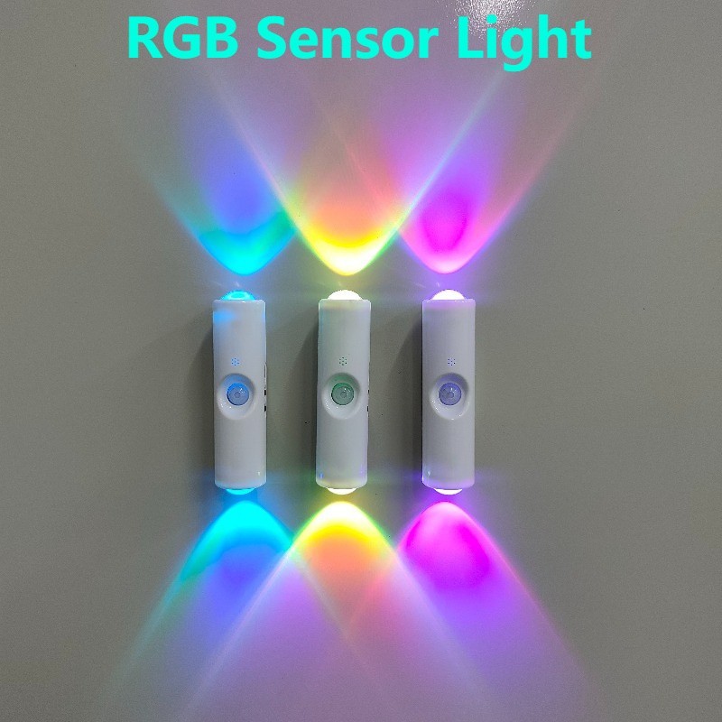 Magnetic RGB LED Night Light Smart Motion Sensor USB Rechargeable Ambient Lamp - Image 10