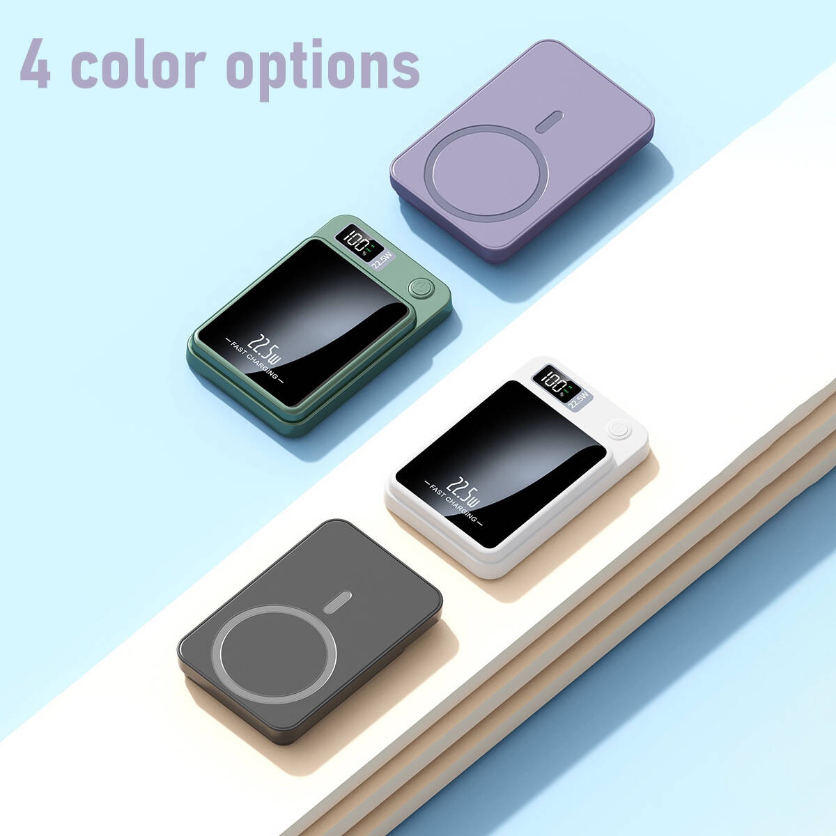 12000mAh Magnetic Wireless Power Bank With LED Display, 22.5W Fast Charging, Portable For Multiple Devices - Image 3
