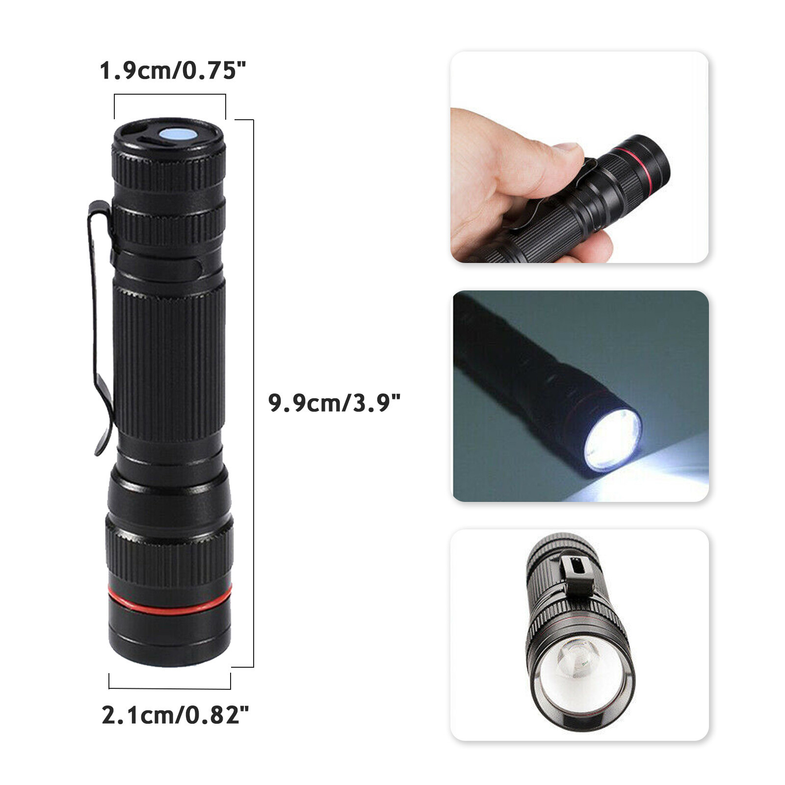 LED Military Flashlight USB Rechargeable Tactical Zoom Torch Most Powerful Mini Pen Light - Image 2