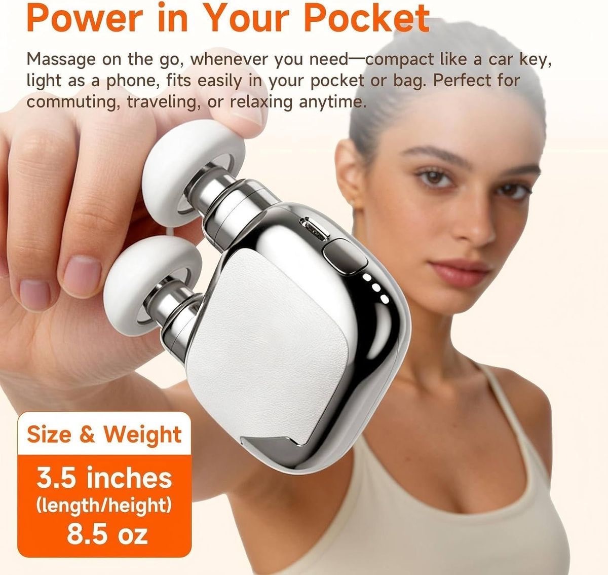 Mini Muscle Massage Gun Electric Fascia Massager 2 Heads For Neck & Body - Image 10