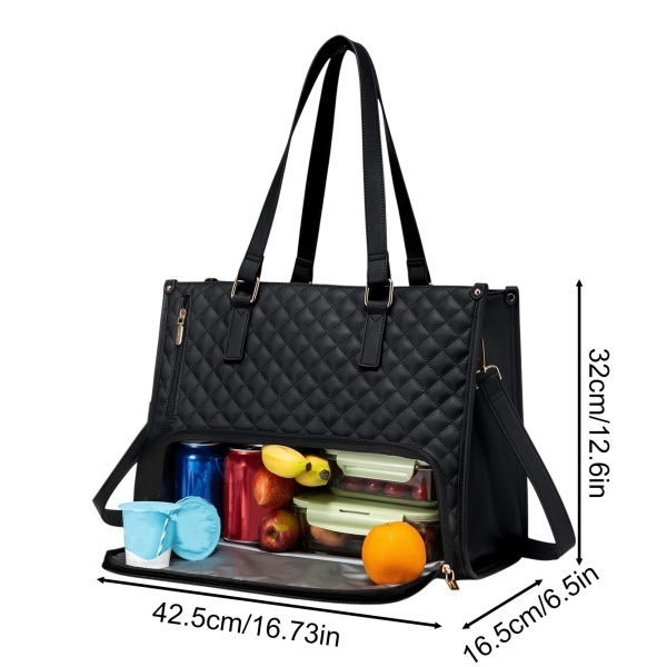 2 In 1 Insulated Lunch Tote Bag For Women Large Capacity Computer Handbag Work - Image 7