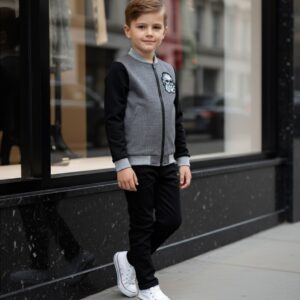 Boys Cotton Jacket Zip Up Kids Casual Coat Spring Autumn Toddler 3-7Y