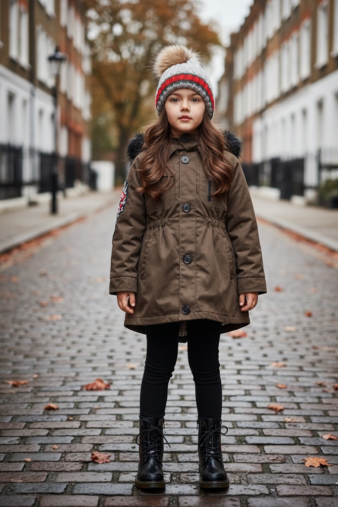 Girls Fur Hooded Padded Parka Coat Warm Winter Jacket 2-7Y - Image 6