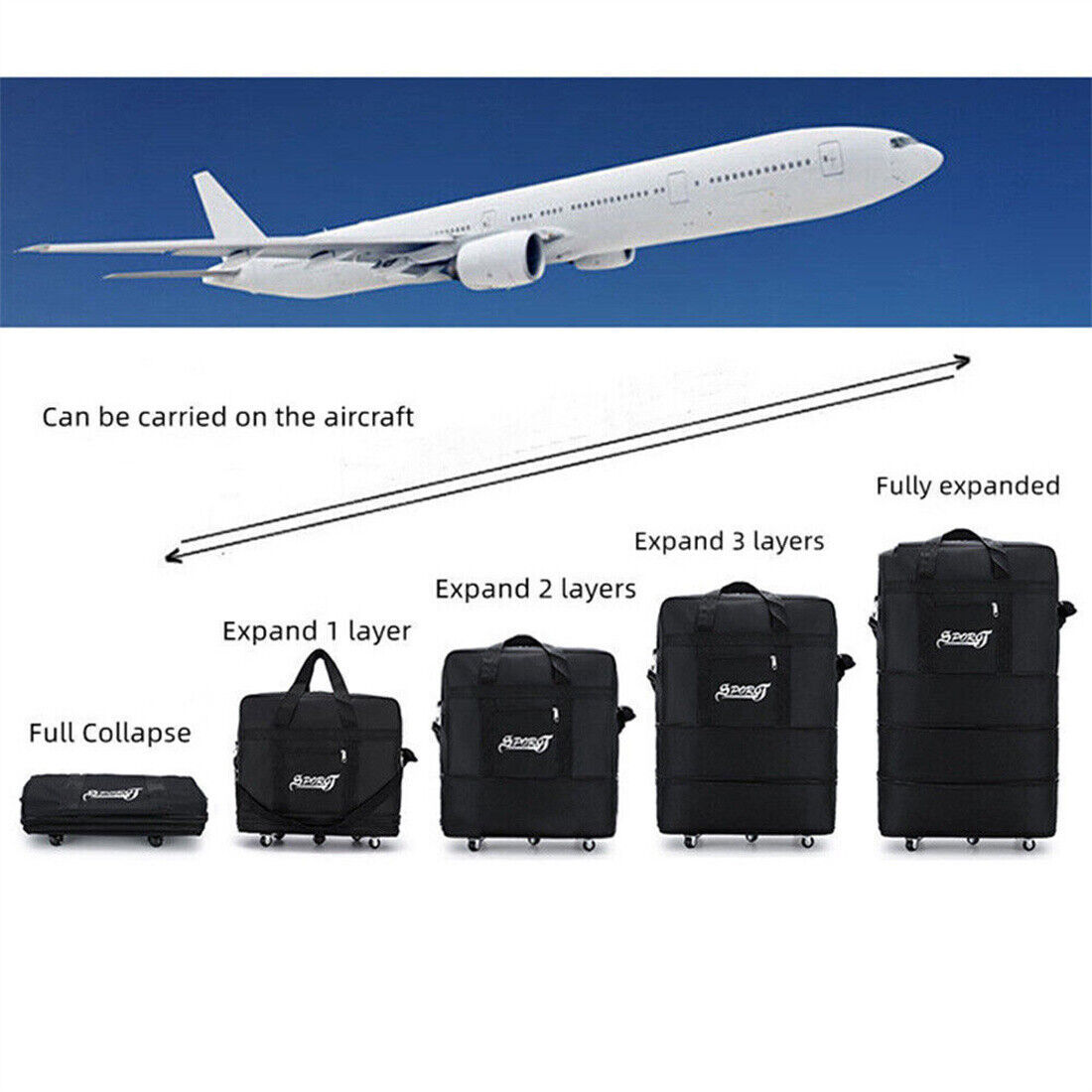 42 Extra Large Lightweight Luggage Trolley Suitcase Travel Bag Handbag BAG UK - Image 7