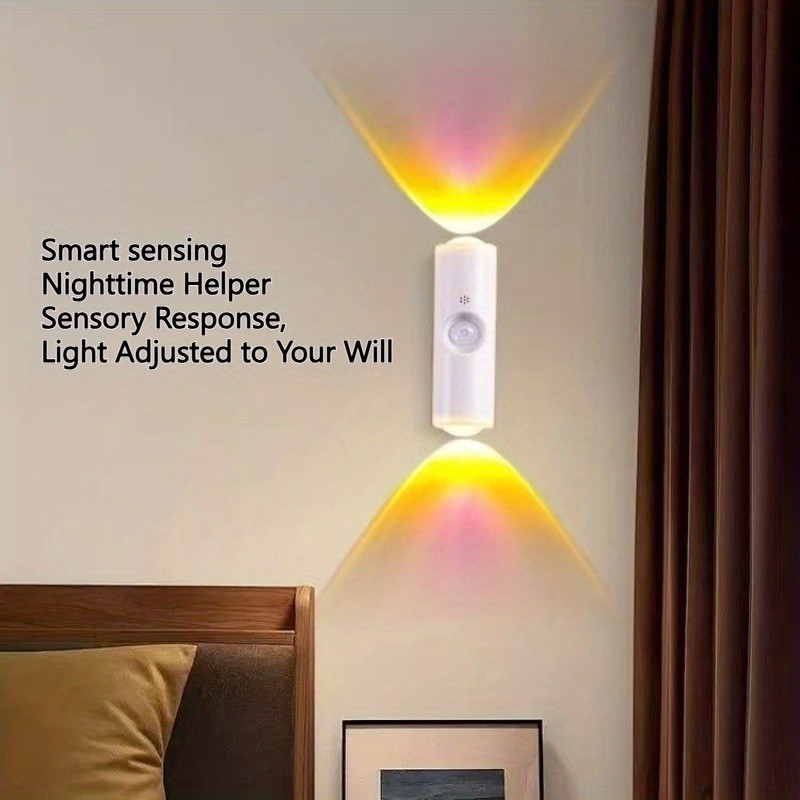 Magnetic RGB LED Night Light Smart Motion Sensor USB Rechargeable Ambient Lamp - Image 5