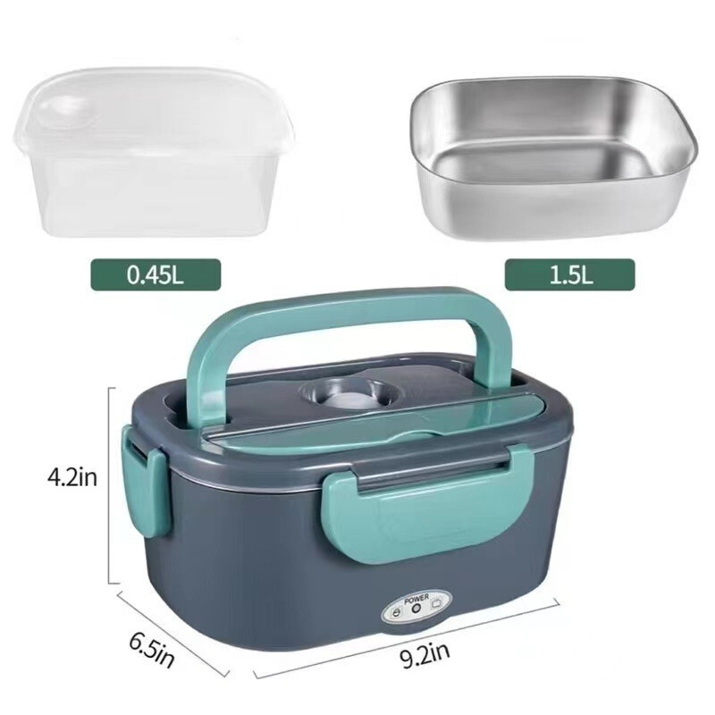 Heated Lunch Box 12V 24V Electric Heating Lunch Box Portable Bento Travel Food Heater Car Plug UK - Image 7