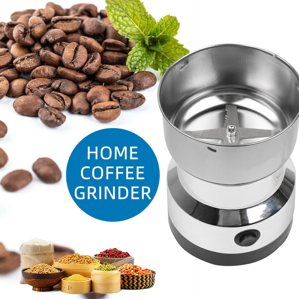 Electric Coffee Grinder Grinding Milling Nut Bean Spice Matte Blade Blender UK - Image 7