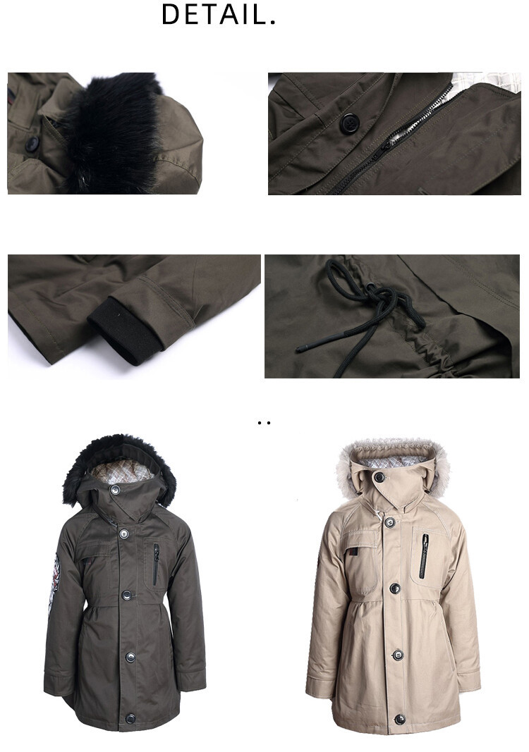 Girls Fur Hooded Padded Parka Coat Warm Winter Jacket 2-7Y - Image 5