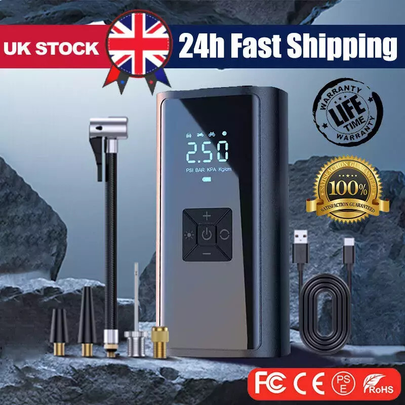 Car Tyre Inflator Cordless Digital USB Rechargeable Tire Air Compressor New - Image 10