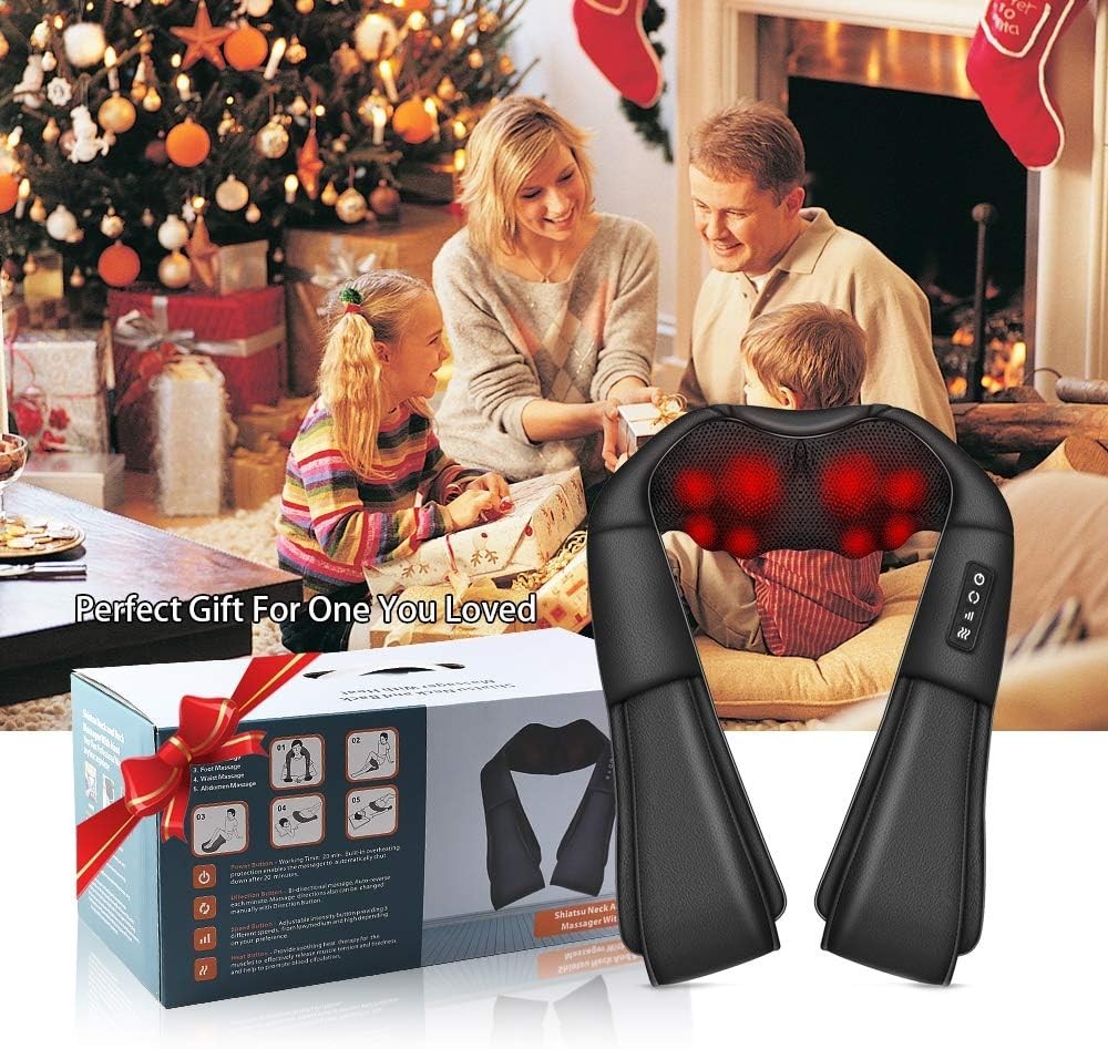 Electric Shiatsu Neck Back Shoulder Massager With Heat & Kneading, Deep Tissue Massage For Home Car Office Use, UK Plug - Image 4