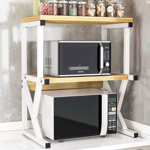 2 3 Tier Microwave Oven Rack Stand Storage Holder Kitchen Corner Shelf Black - Image 9