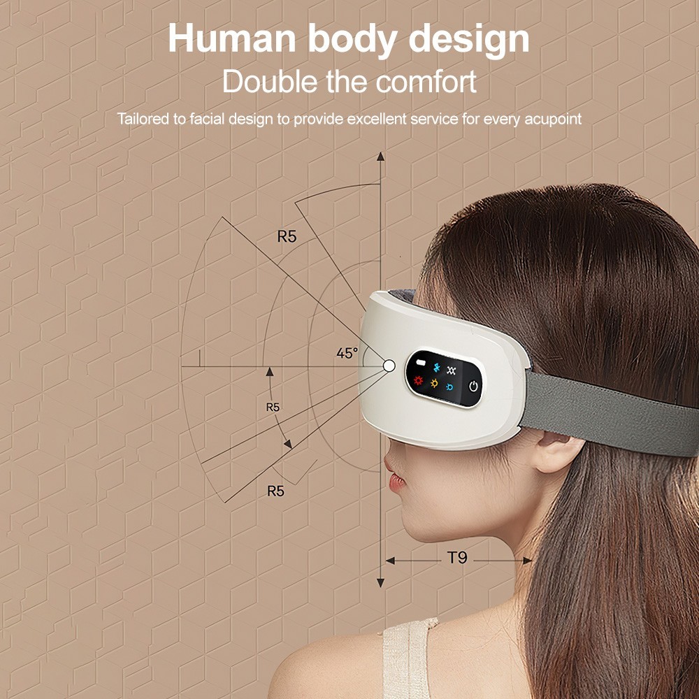 Smart Eye Massager Vibration Heat Airbag Relieve Eye Fatigue Strain Bluetooth - Image 9