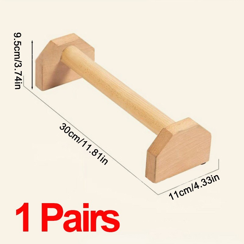 Wooden Push-Up Bars (Pair) – 30cm Non-Slip Parallettes for Home Workouts - Image 3