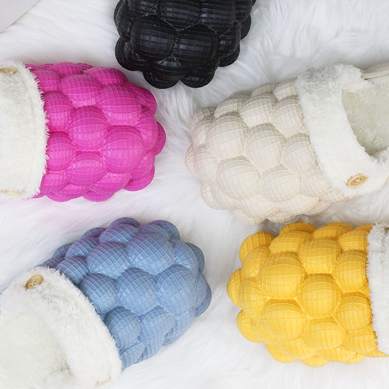 Unisex Plush Bubble Slippers – Warm Fluffy Non-Slip Winter House Shoes - Image 10
