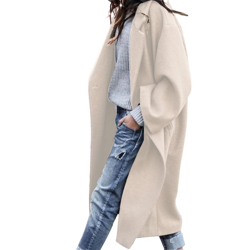 Women's Single-Breasted Wool-Blend Long Coat – Warm Winter Overcoat - Image 8