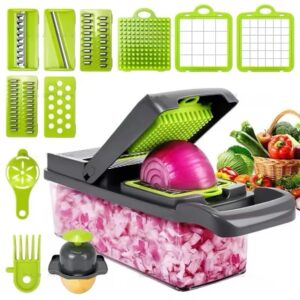 16-in-1 Vegetable Chopper – Mandoline Slicer & Dicer with Container