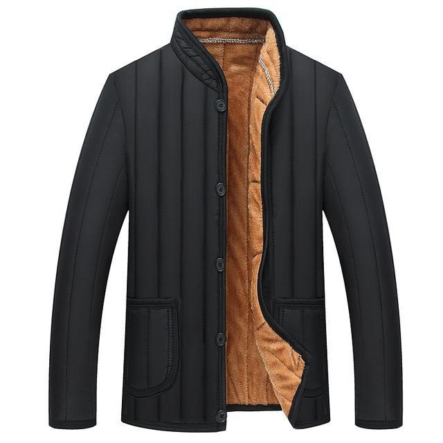 Men's Winter Padded Jacket – Warm Stand Collar Zip-Up Coat - Image 2
