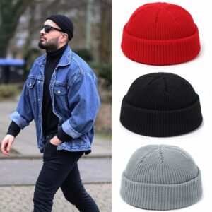 Unisex Retro Knitted Beanie – Warm Winter Skull Cap for Men & Women