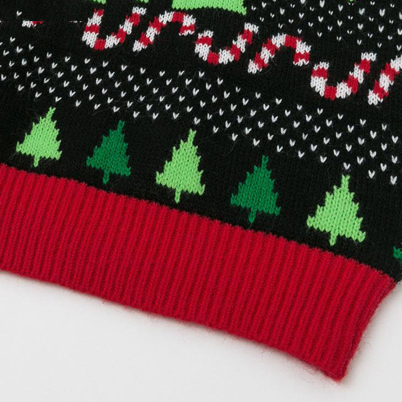 Unisex Dinosaur Christmas Jumper – Festive Knitted Crew Neck Xmas Sweater - Image 3