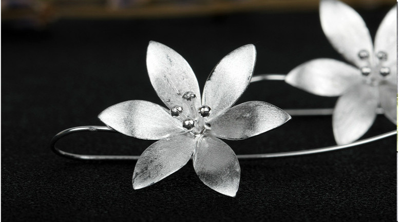 Lotus Flower Drop Earrings – Women's Elegant Fashion Earrings - Image 5