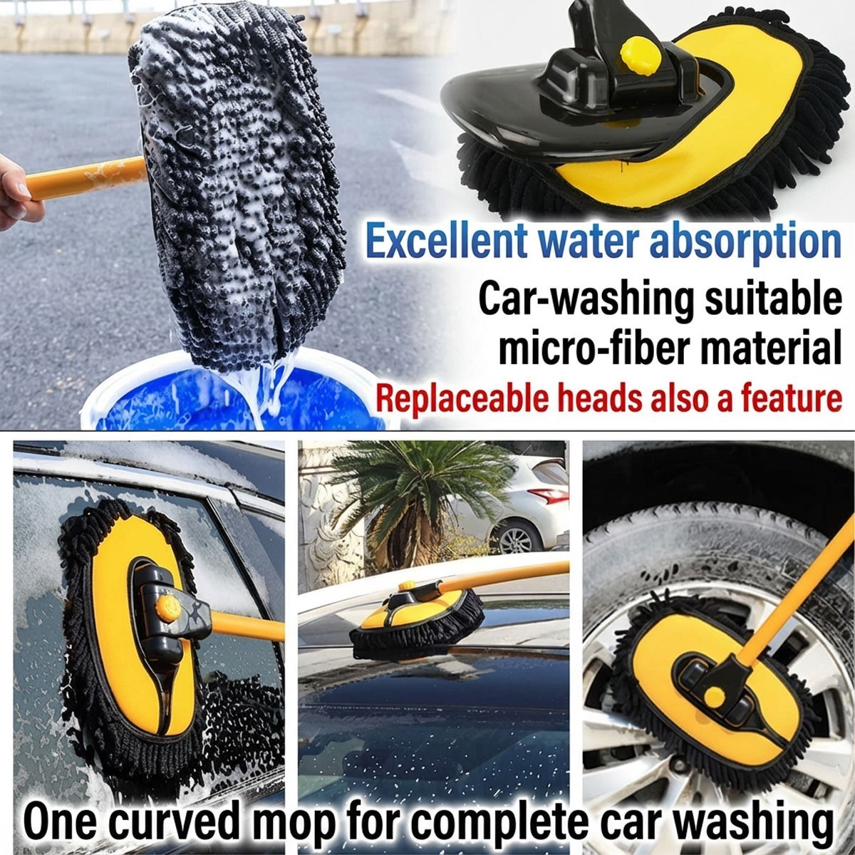 Telescopic Car Wash Brush Kit – Long Handle Soft Bristle Cleaning Brush - Image 3