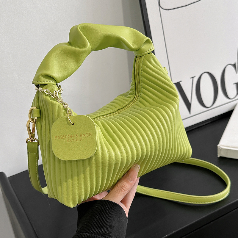 Pleated Crossbody Bag for Women – Soft PU Leather Shoulder Bag - Image 3