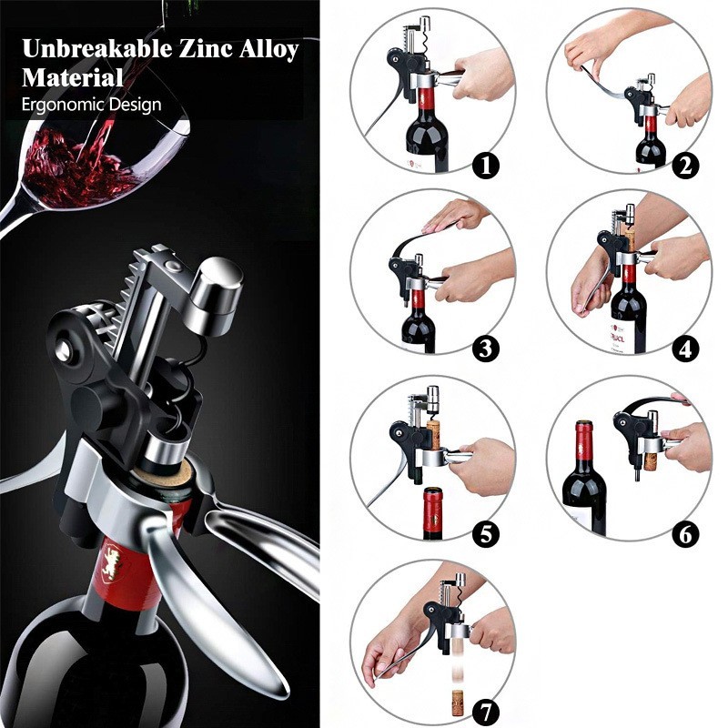 Lever Wine Bottle Opener – Rabbit-Style Corkscrew - Image 8