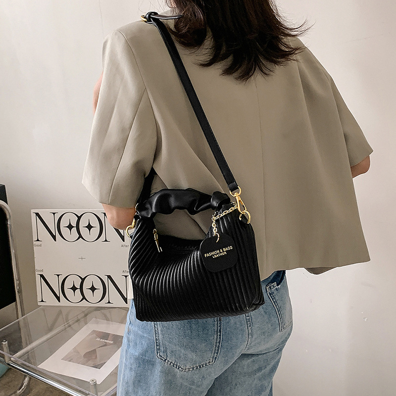 Pleated Crossbody Bag for Women – Soft PU Leather Shoulder Bag - Image 7