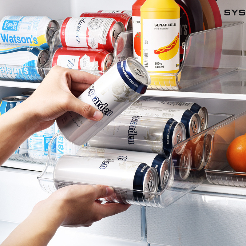 Fridge Drinks Can Organiser – Clear Stackable Refrigerator Storage Holder - Image 2